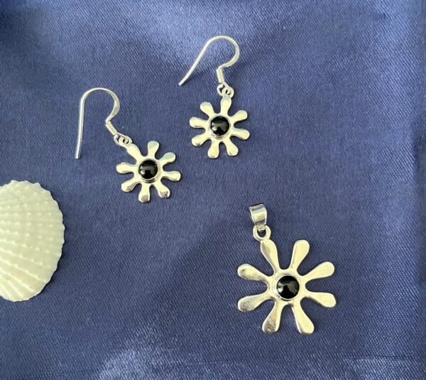 Midnight Sunburst Set - 925 Silver