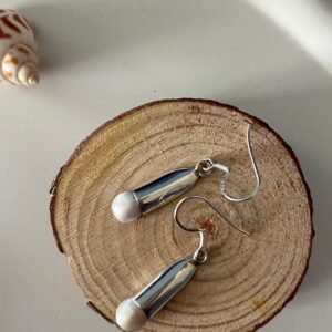 Teardrop Pearl Danglers - 925 Silver