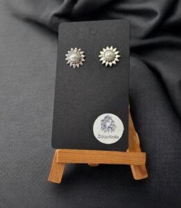 Pearl sunflower earrings - 925 Silver