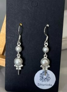 Twin Pearl Drop Earrings – 925 Silver