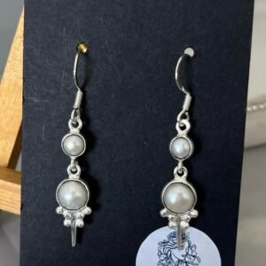 Twin Pearl Drop Earrings – 925 Silver