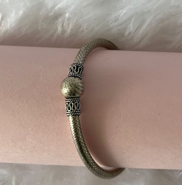 Textured oxidised silver kada - 925 silver - Image 2