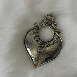 Hammered spiral drop pendant – 925 silver