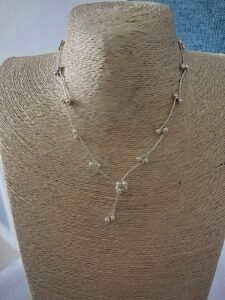 925 silver cluster bead necklace