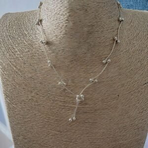 925 silver cluster bead necklace
