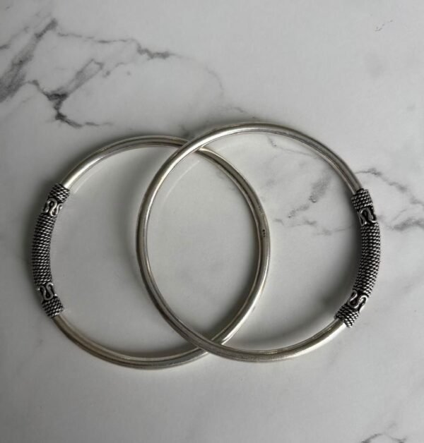 Textured wire work bangles – 925 silver