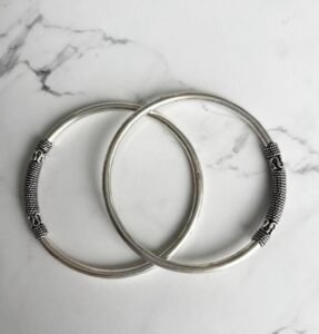 Textured wire work bangles – 925 silver