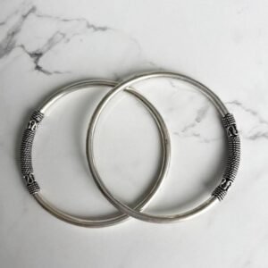 Textured wire work bangles – 925 silver