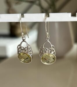 Sterling silver lemon topaz earrings