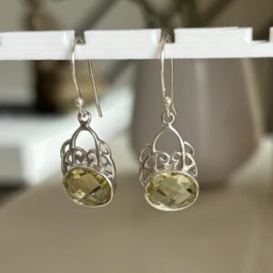 Sterling silver lemon topaz earrings