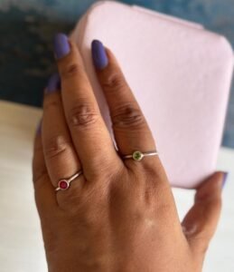 Delicate stone ring – 925 silver