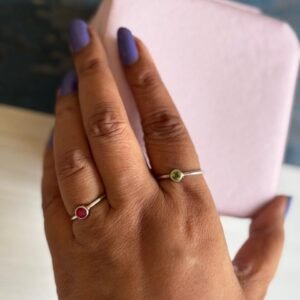 Delicate stone ring – 925 silver