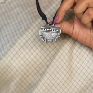 Vintage half-moon pendant necklace – 925 silver