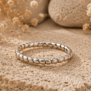Classic Twisted Rope Texture 925 Sterling Silver Band