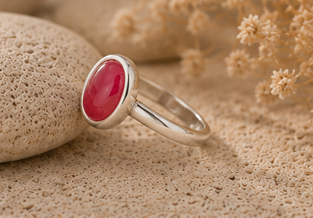 Radiant Oval Ruby Quartz 925 Sterling Silver Ring - Image 3