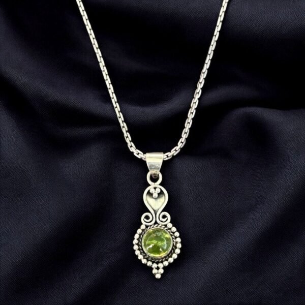 Green is peridot stone - 925 silver