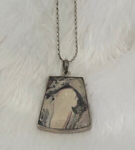 Polychrome jasper pendant - 925 silver