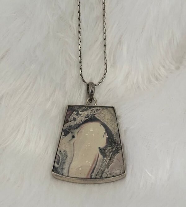 Polychrome jasper pendant - 925 silver
