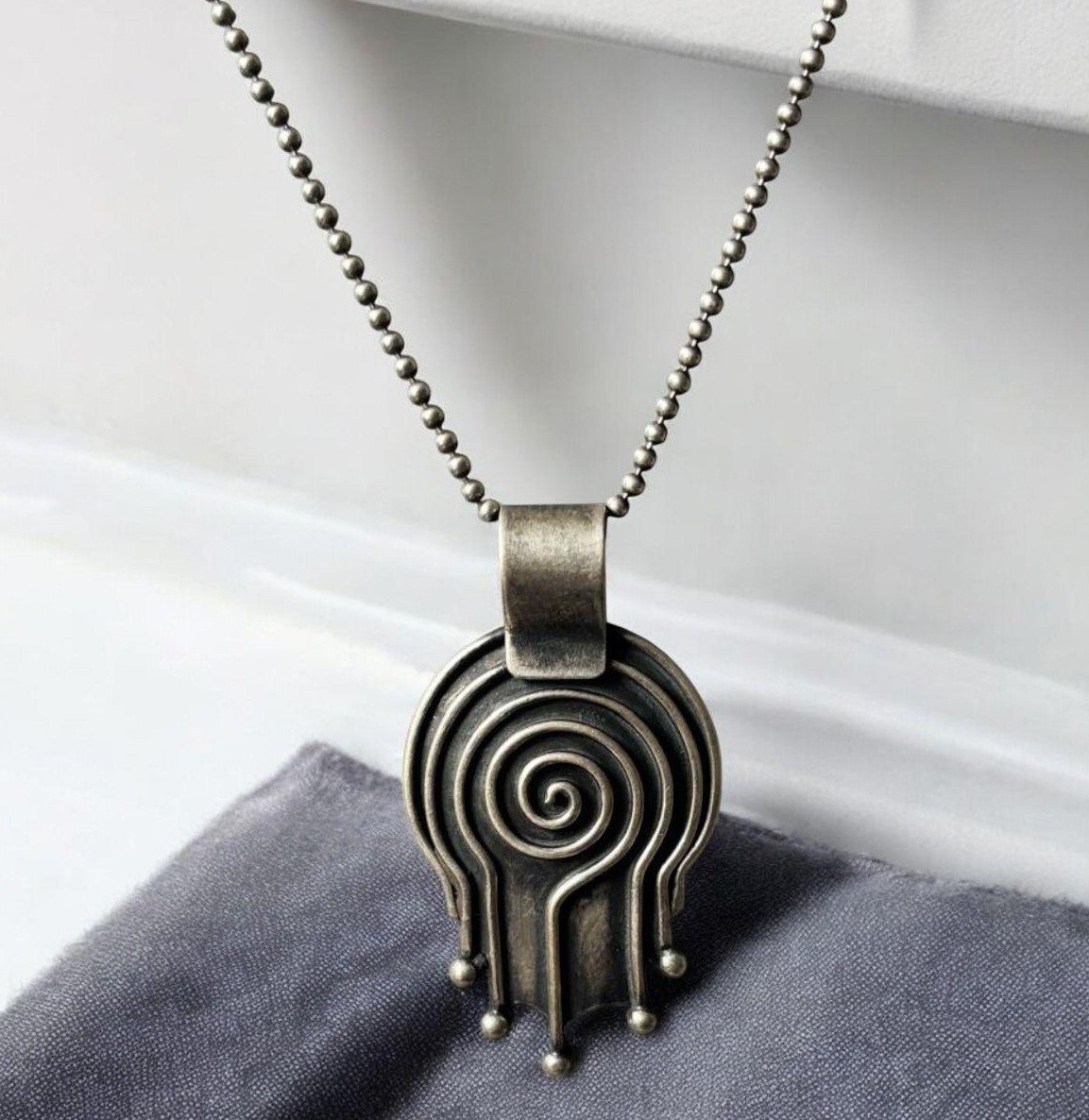 Spiral Statement Pendant – 925 Silver