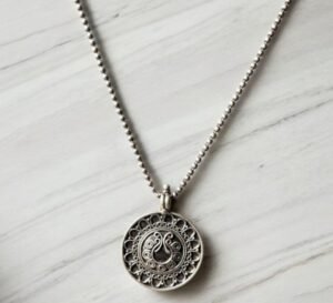 Mandala Round Pendant – 925 Silver