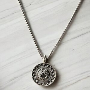 Mandala Round Pendant – 925 Silver