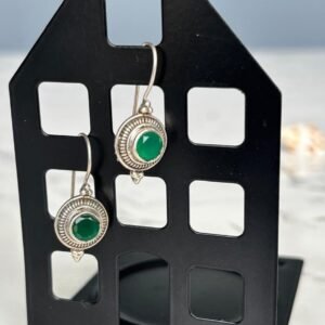 Emerald earring - 925 silver