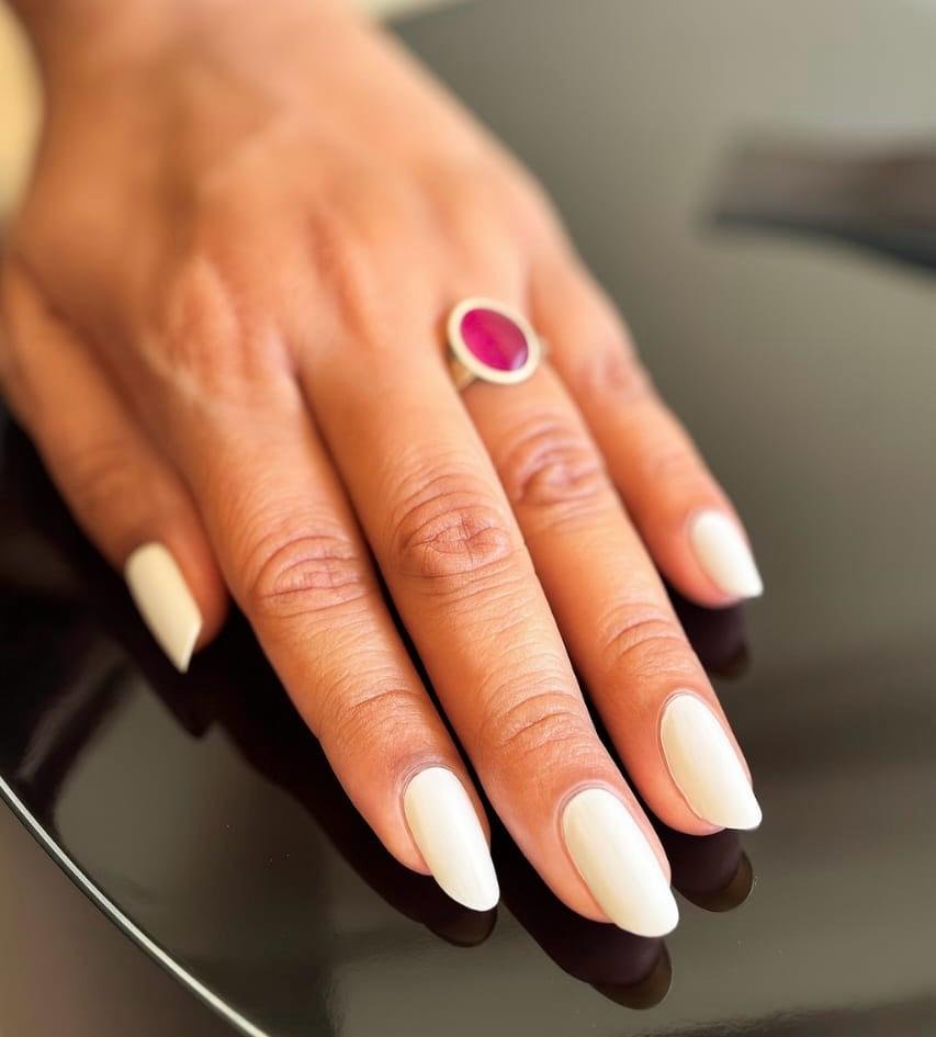 Sterling silver ruby quartz stone ring