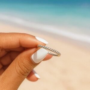 Sterling silver twisted band ring