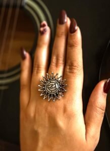 Oxidized silver ring