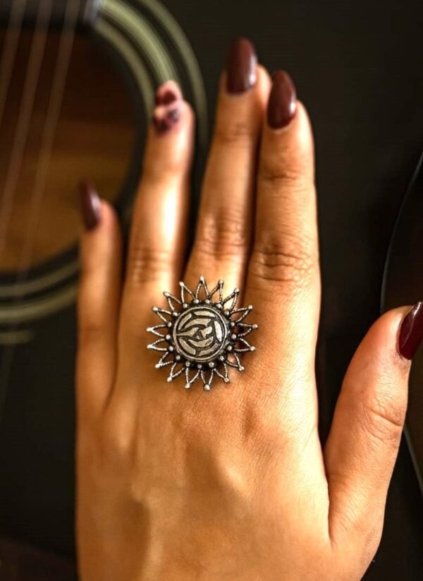Oxidized silver ring