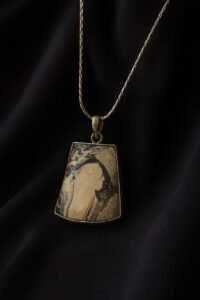 Polychrome jasper pendant - 925 silver