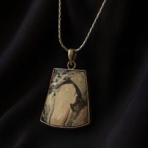 Polychrome jasper pendant - 925 silver