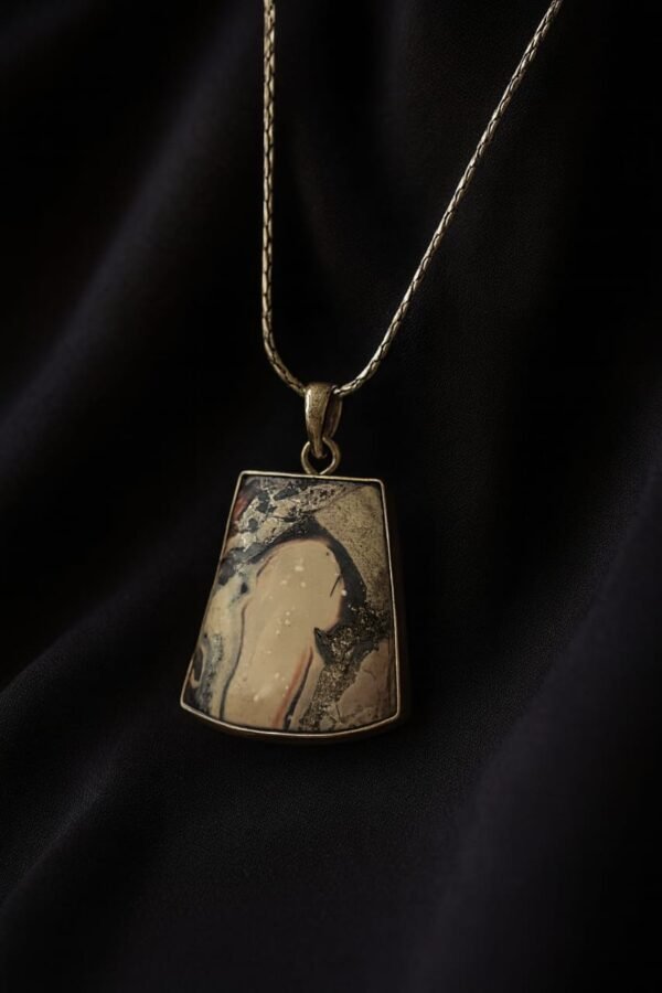 Polychrome jasper pendant - 925 silver