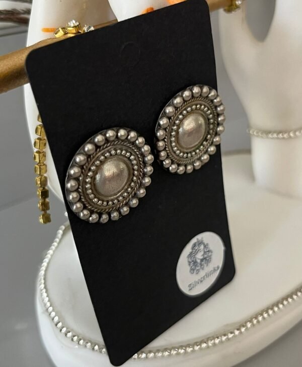 Vintage dome stud earrings - Image 2
