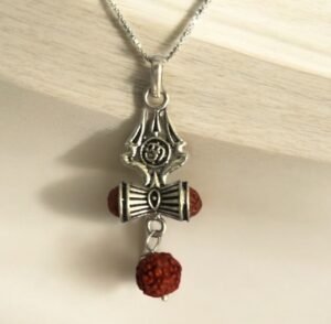 Rudraksha trishul damru pendant