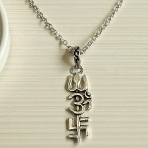 Trishul om swastika spiritual pendant necklace