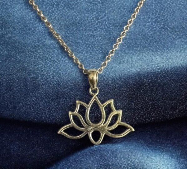 Silver lotus pendant