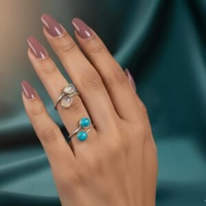 Adjustable dual stone ring