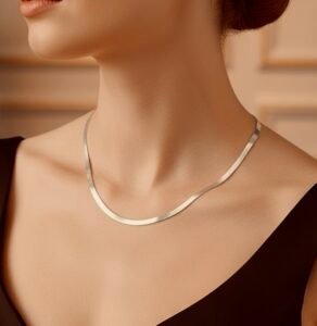 Flat snake chain in 925 silver