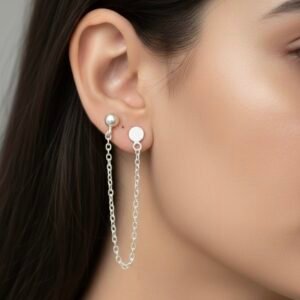 Chain drape earrings in 925 silver