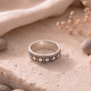 Heritage Dot & Weave 925 Sterling Silver Band
