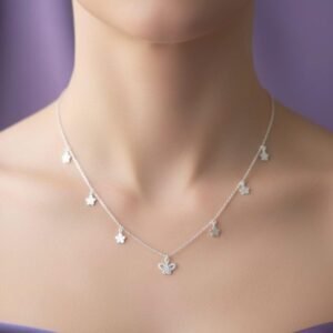 Delicate charm necklace in 925 silver