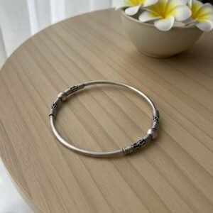 Twisted wire work bangle in 925 silver