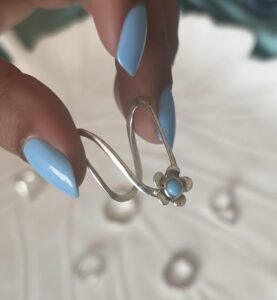 Azure bloom chevron ring