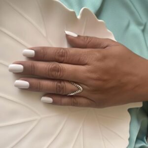 Beaded Chevron Ring in 925 silver