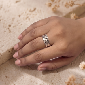 Interwoven Texture 925 Sterling Silver Band