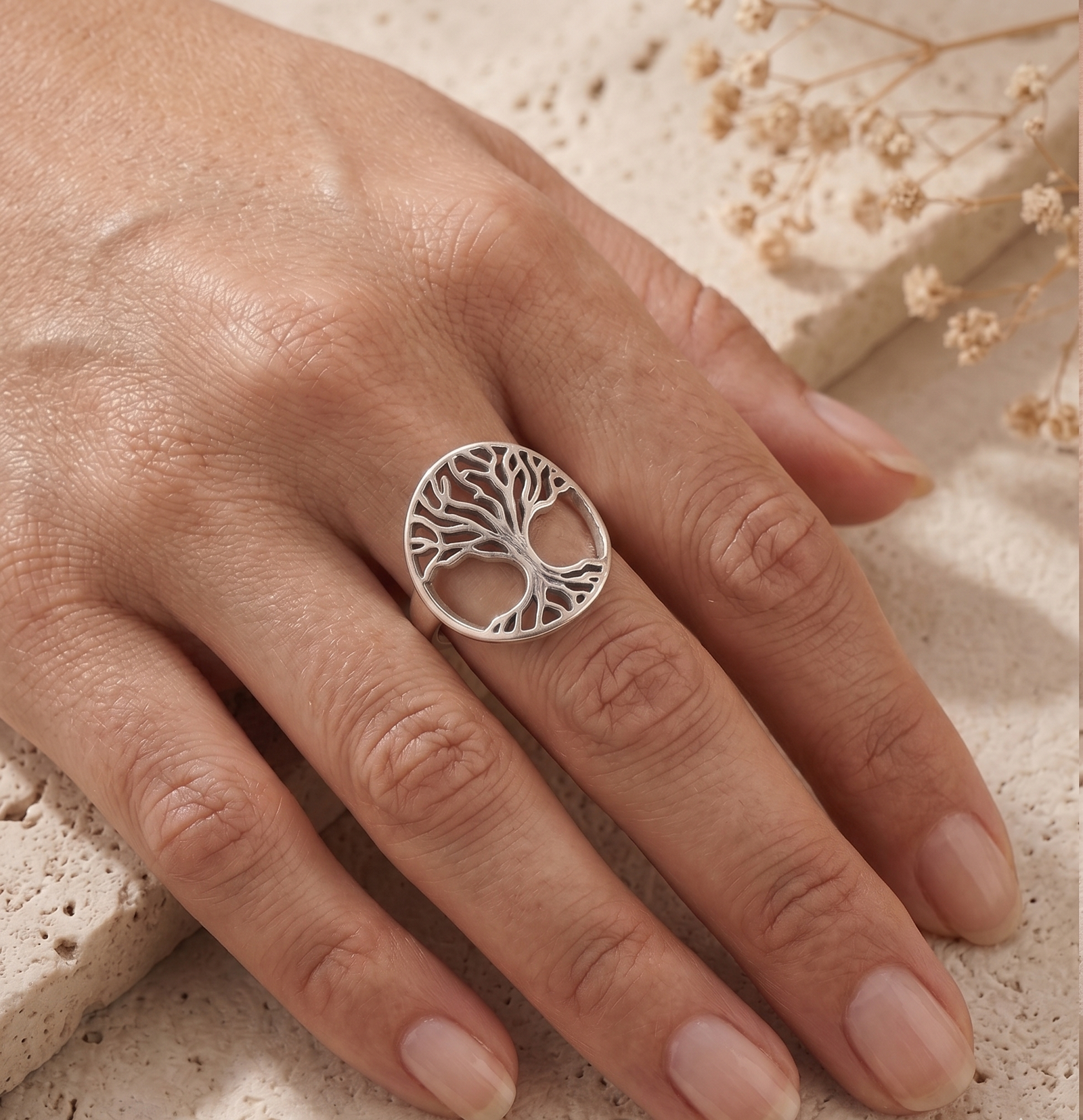 Eternal Roots Tree of Life 925 Sterling Silver Ring