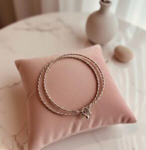 Braided anklet kada in 925 silver