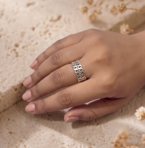 Interwoven Texture 925 Sterling Silver Band