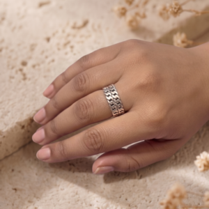 Interwoven Texture 925 Sterling Silver Band